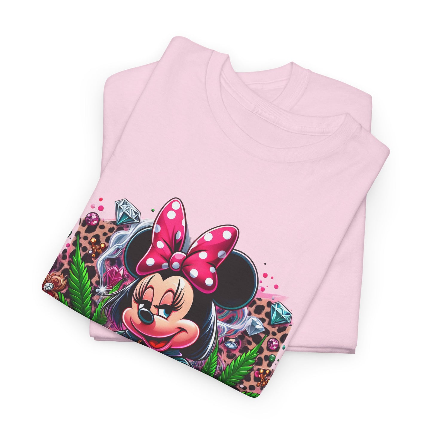 Minnie Mouse Floral Gem Tee — Cute Cartoon 420 Graphic T-Shirt