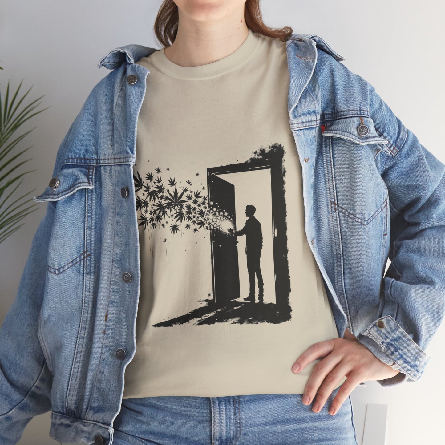 Dream Portal T‑Shirt — Silhouette Doorway with Stars Graphic