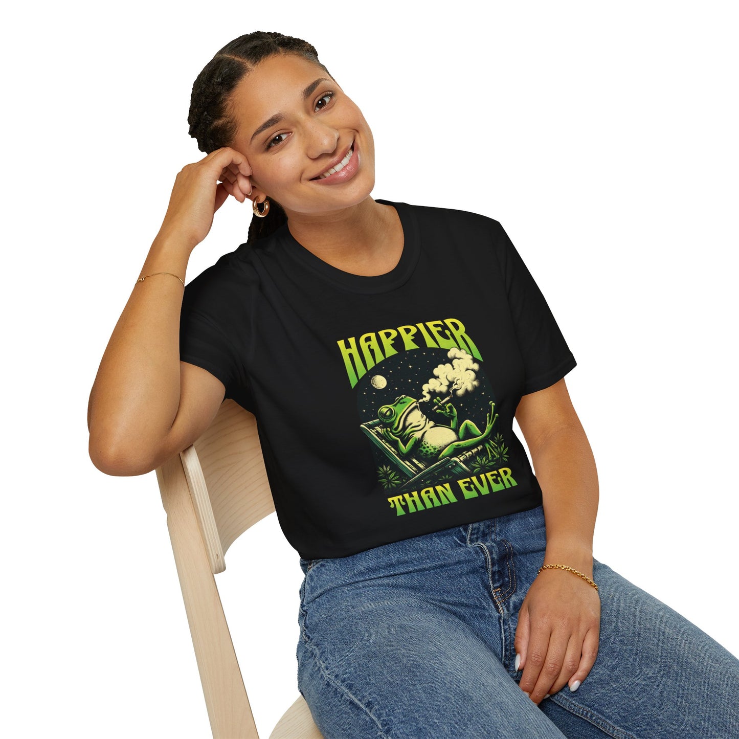 T-Shirt — "Happier Than Ever" Relaxed Frog Graphic Tee