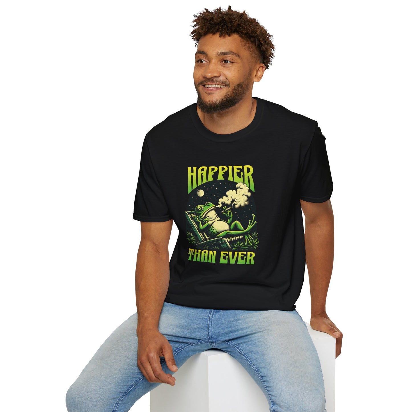 T-Shirt — "Happier Than Ever" Relaxed Frog Graphic Tee