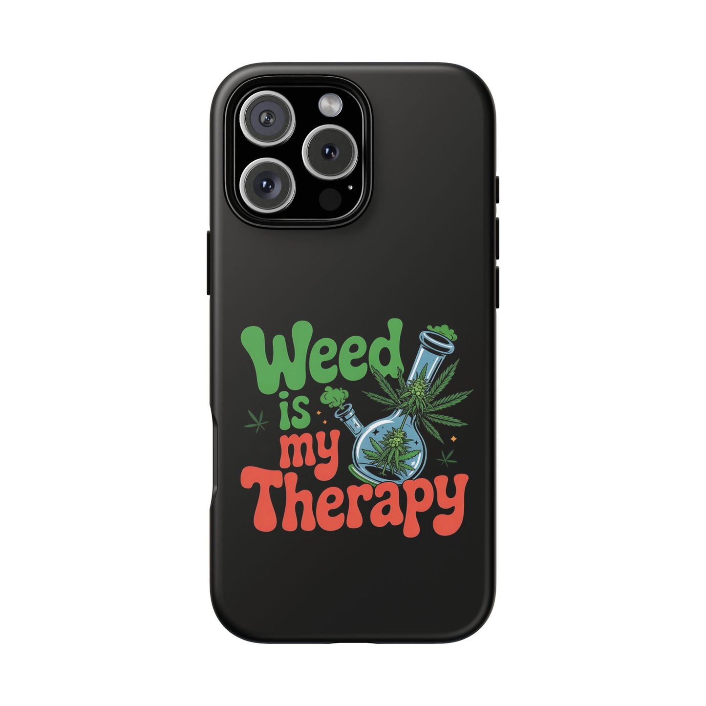 Phone Case — "Weed Is My Therapy" Retro Cannabis Design