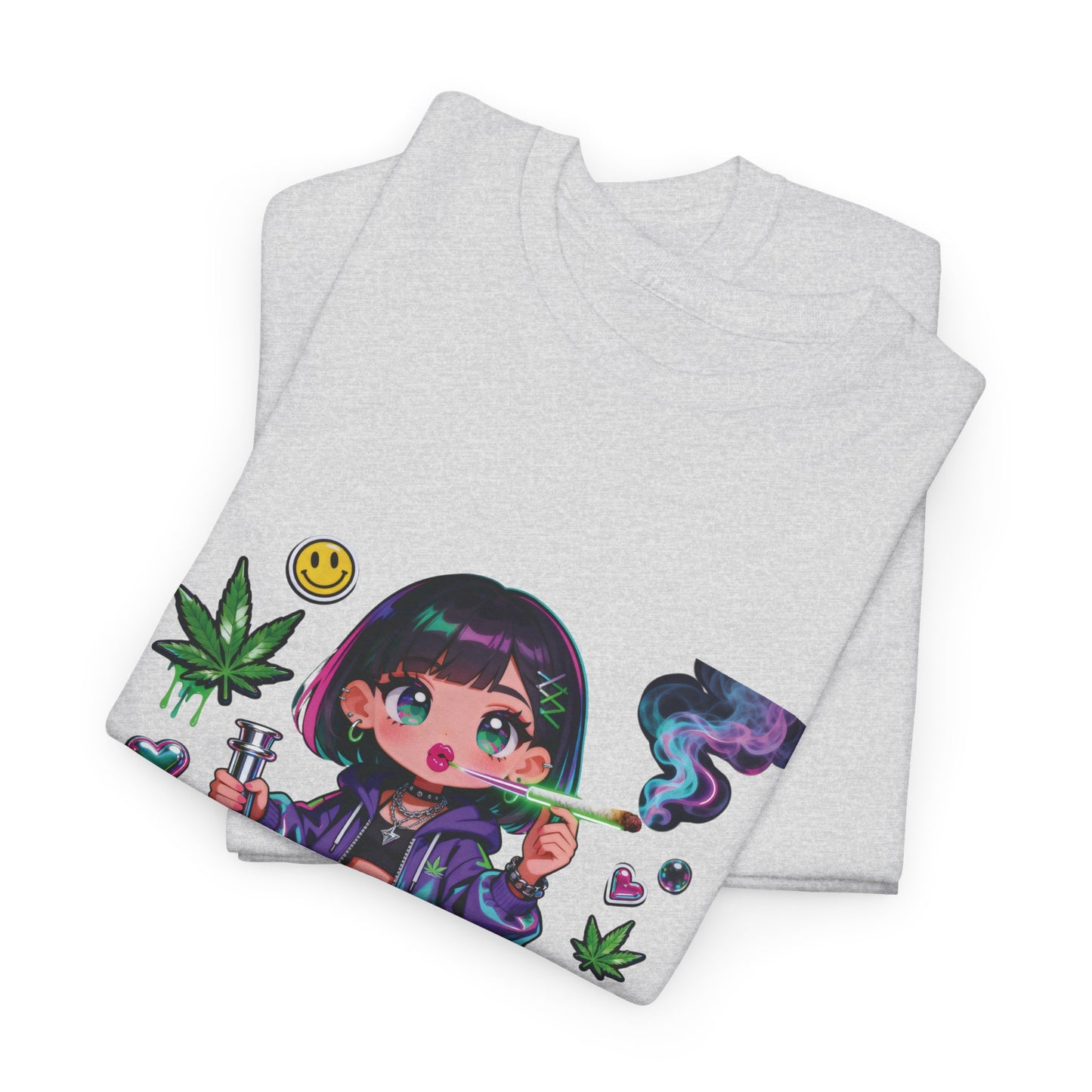 Graphic Tee — Cute Grunge Girl with 420 Art (Kawaii Stoner Aesthetic)