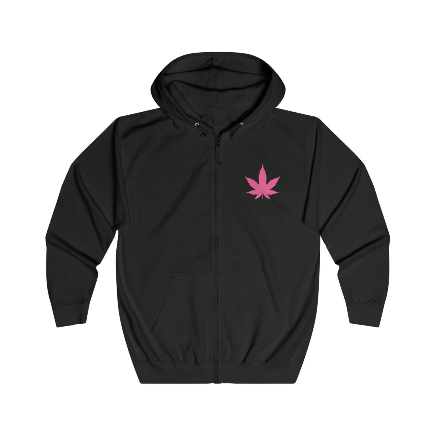 Daisy Duck Pink Leaf Zip Hoodie — Retro Cartoon Graphic Full-Zip Jacket