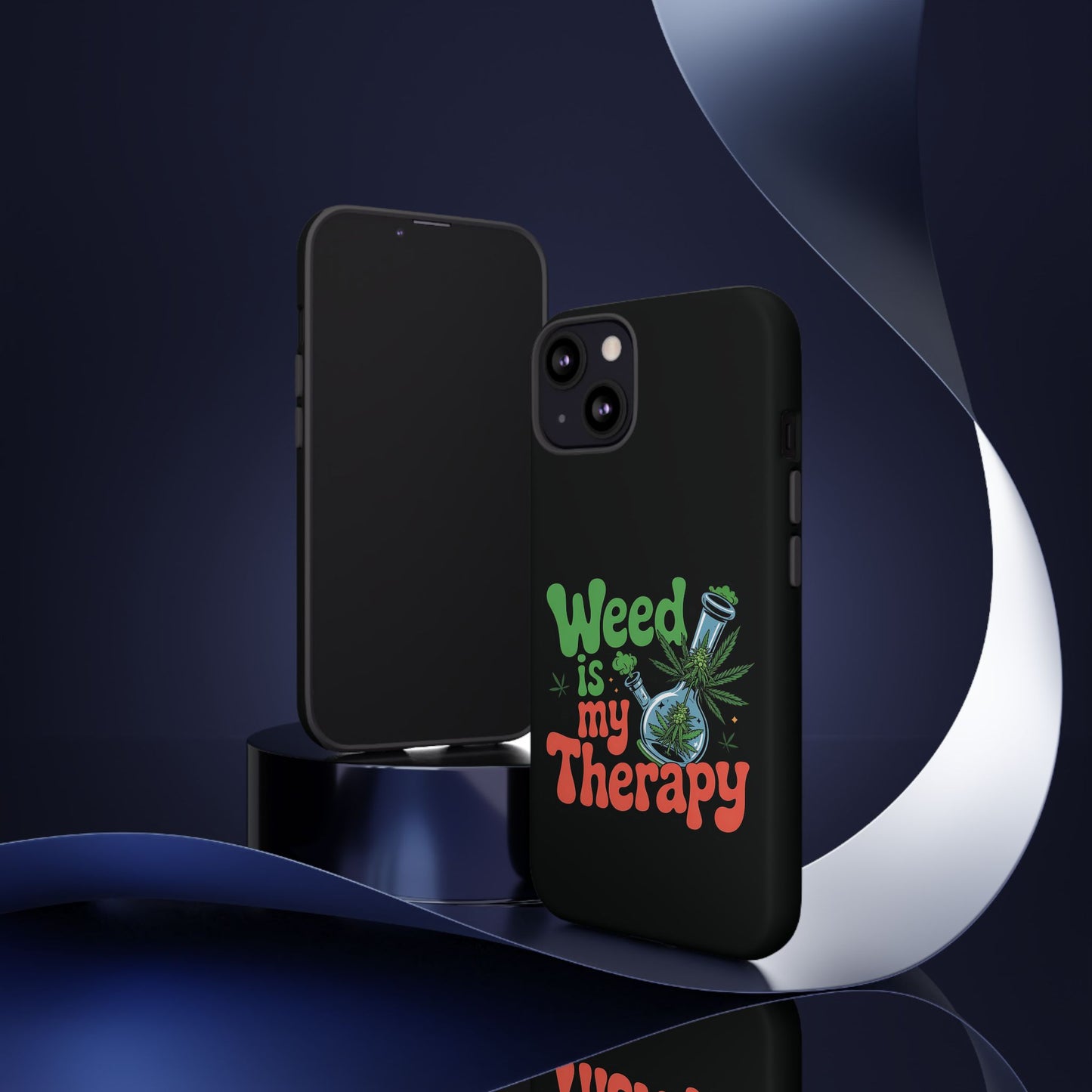 Phone Case — "Weed Is My Therapy" Retro Cannabis Design