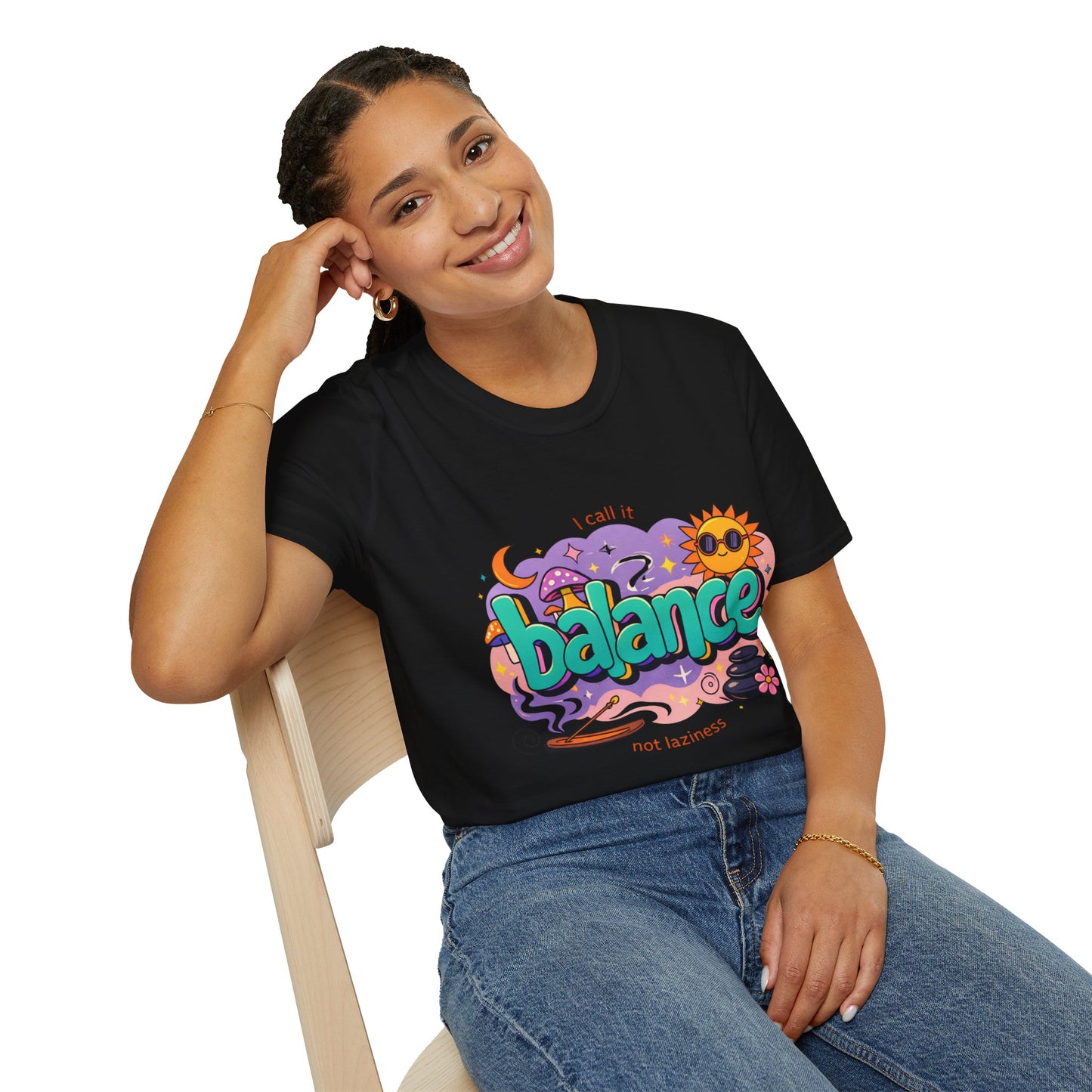 Balance Graphic T-Shirt — "It’s Self-Care Not Laziness" Relaxation Vibe