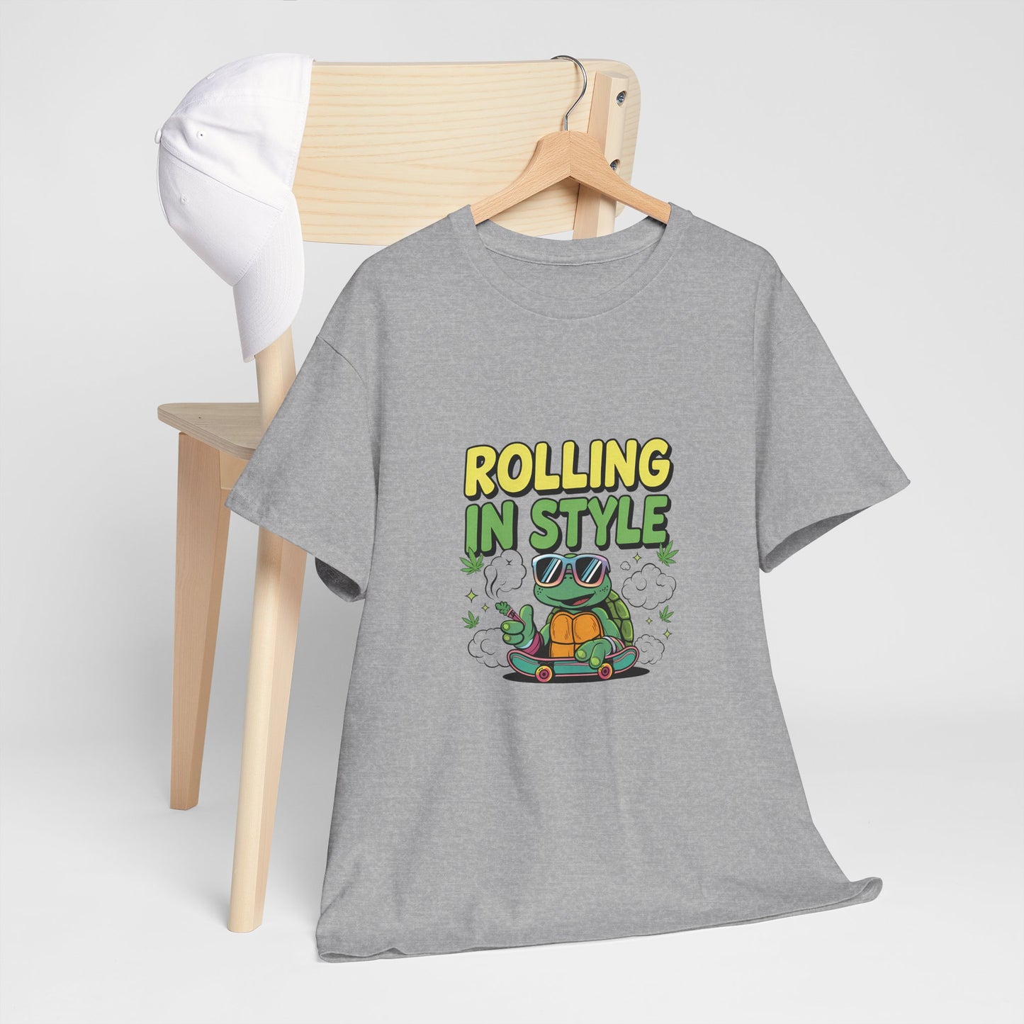 Rolling in Style Turtle T-Shirt — Cute Cartoon Turtle Graphic Tee
