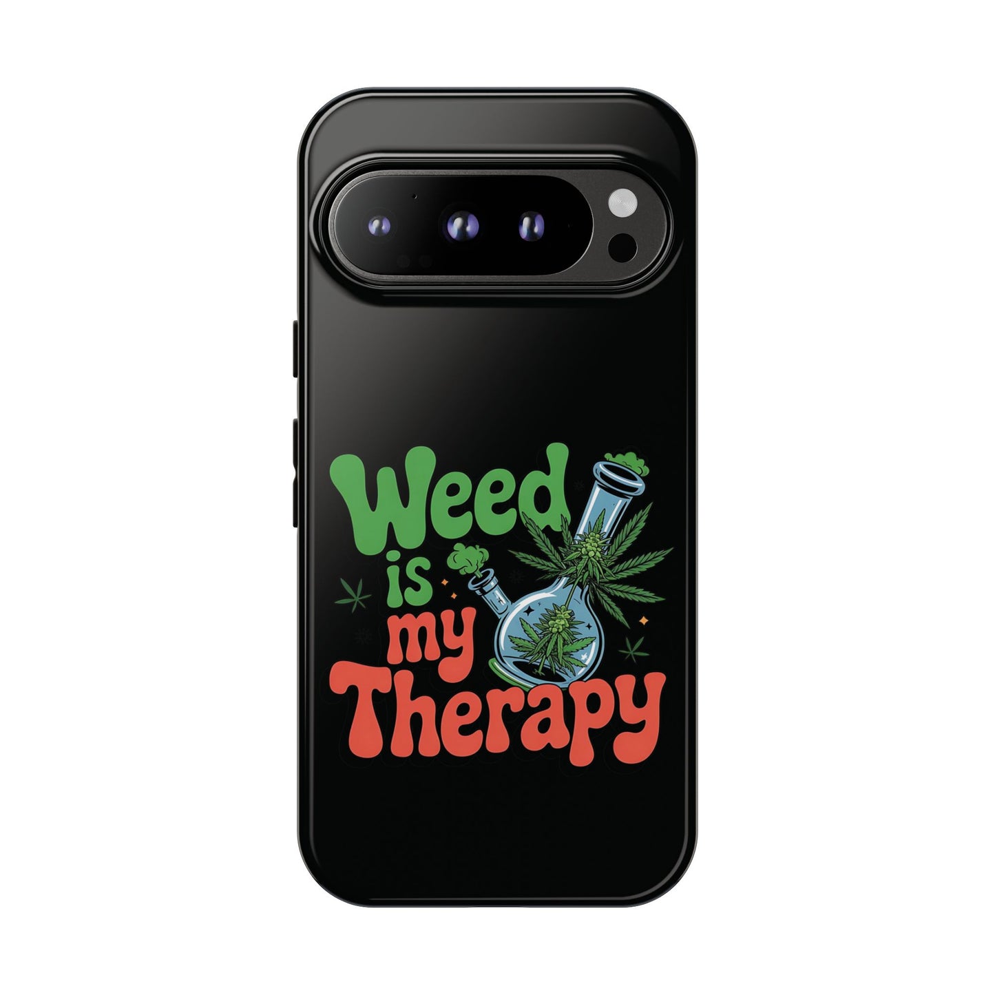 Phone Case — "Weed Is My Therapy" Retro Cannabis Design