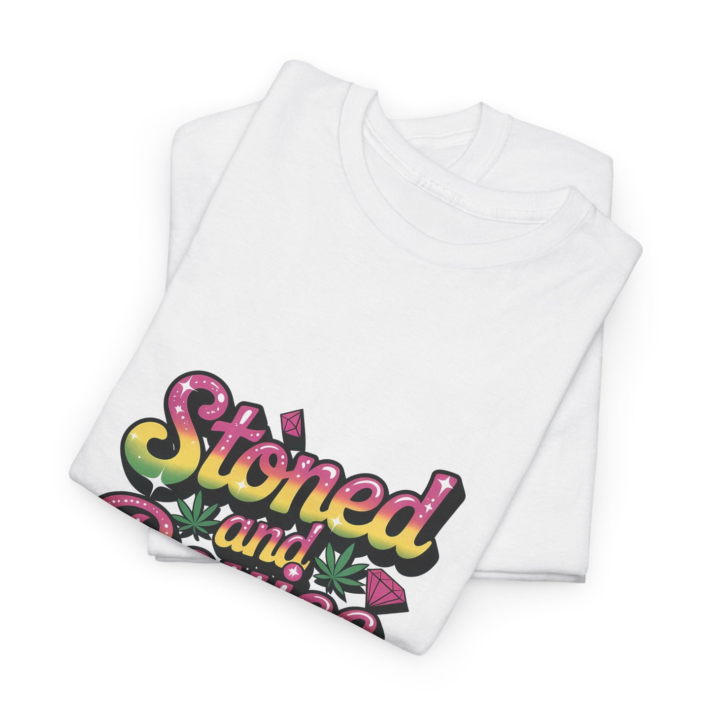 T-Shirt — "Stoned and Boujee" Colorful Retro Graphic Tee