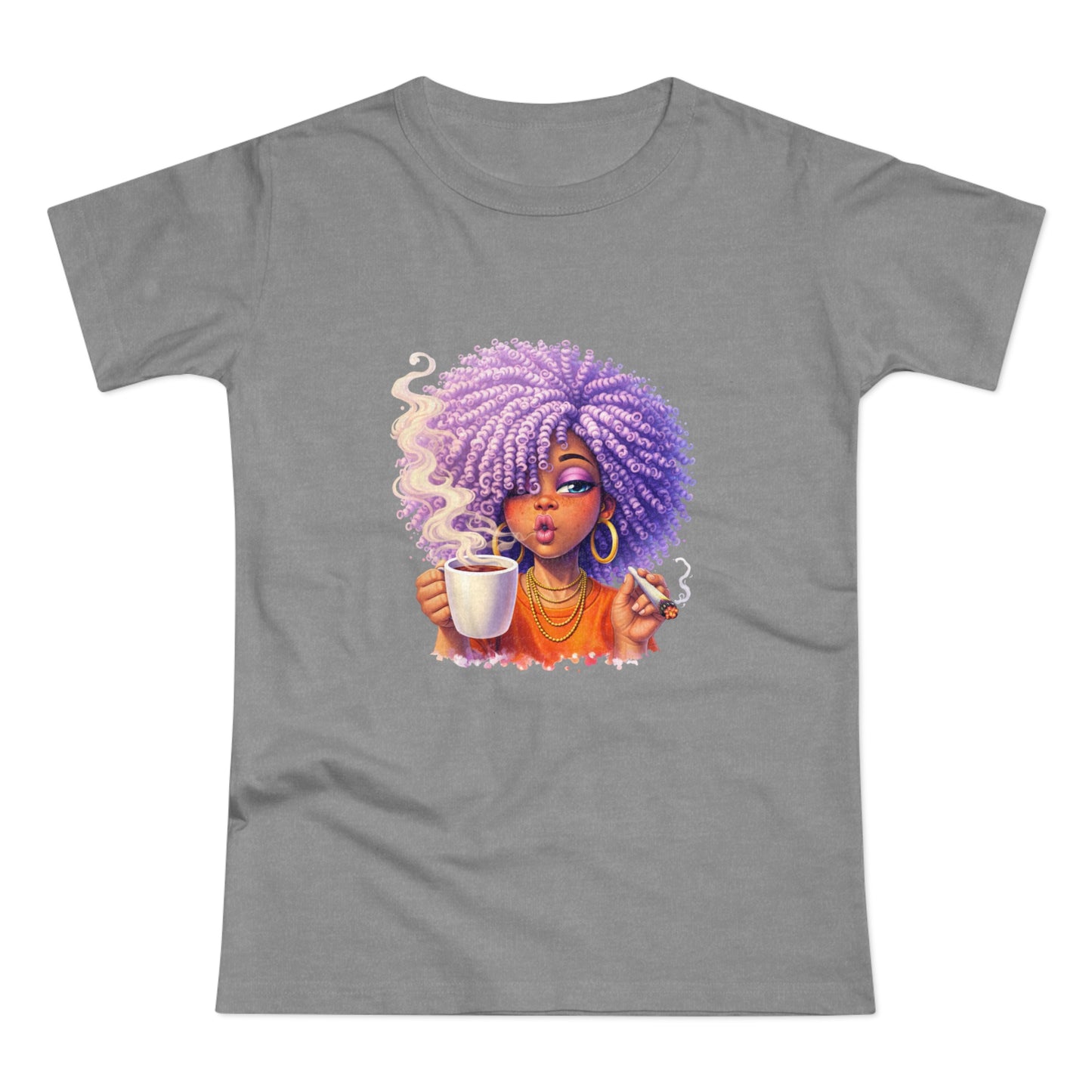 Women's T-Shirt — Afro Puff Coffee Girl Graphic Tee