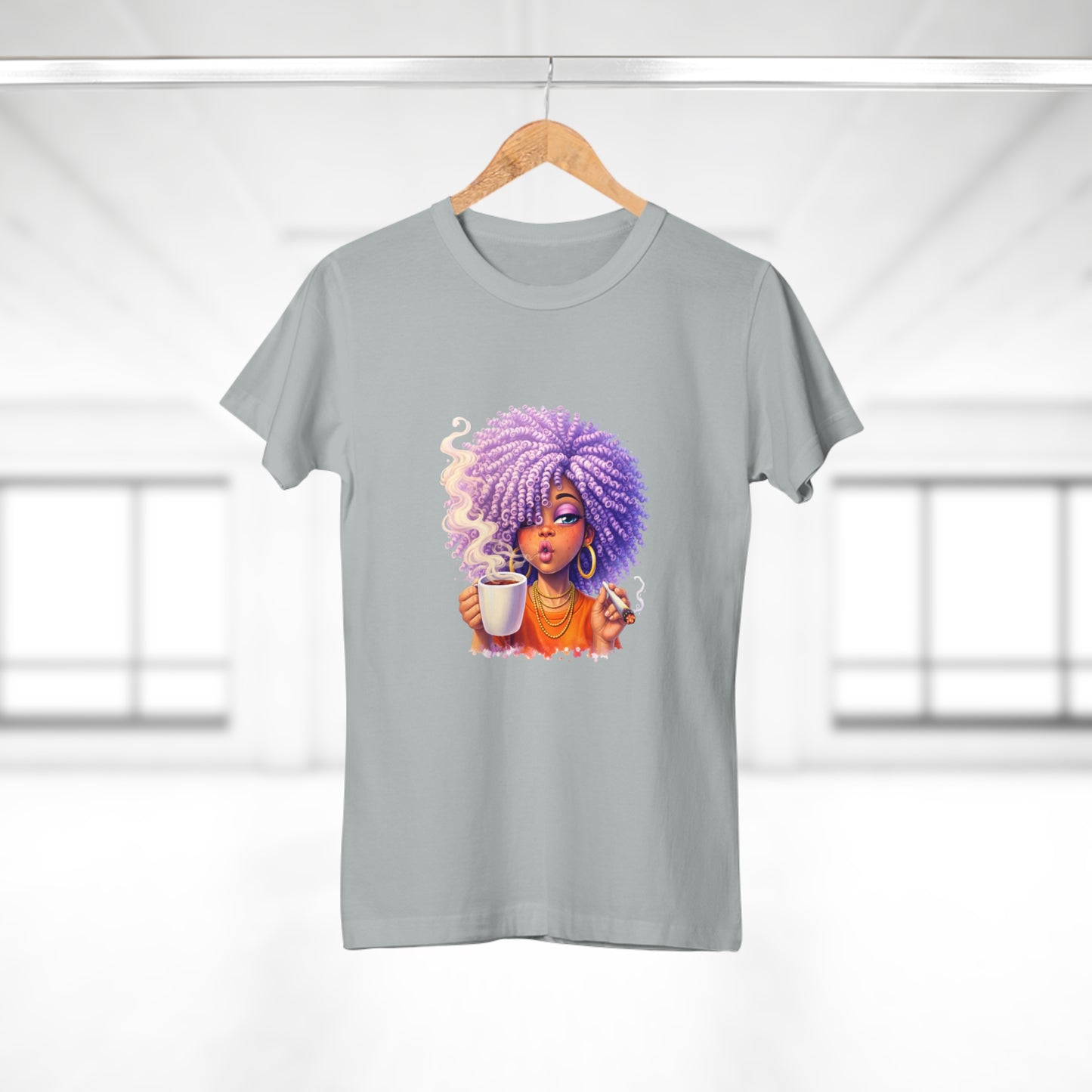 Women's T-Shirt — Afro Puff Coffee Girl Graphic Tee