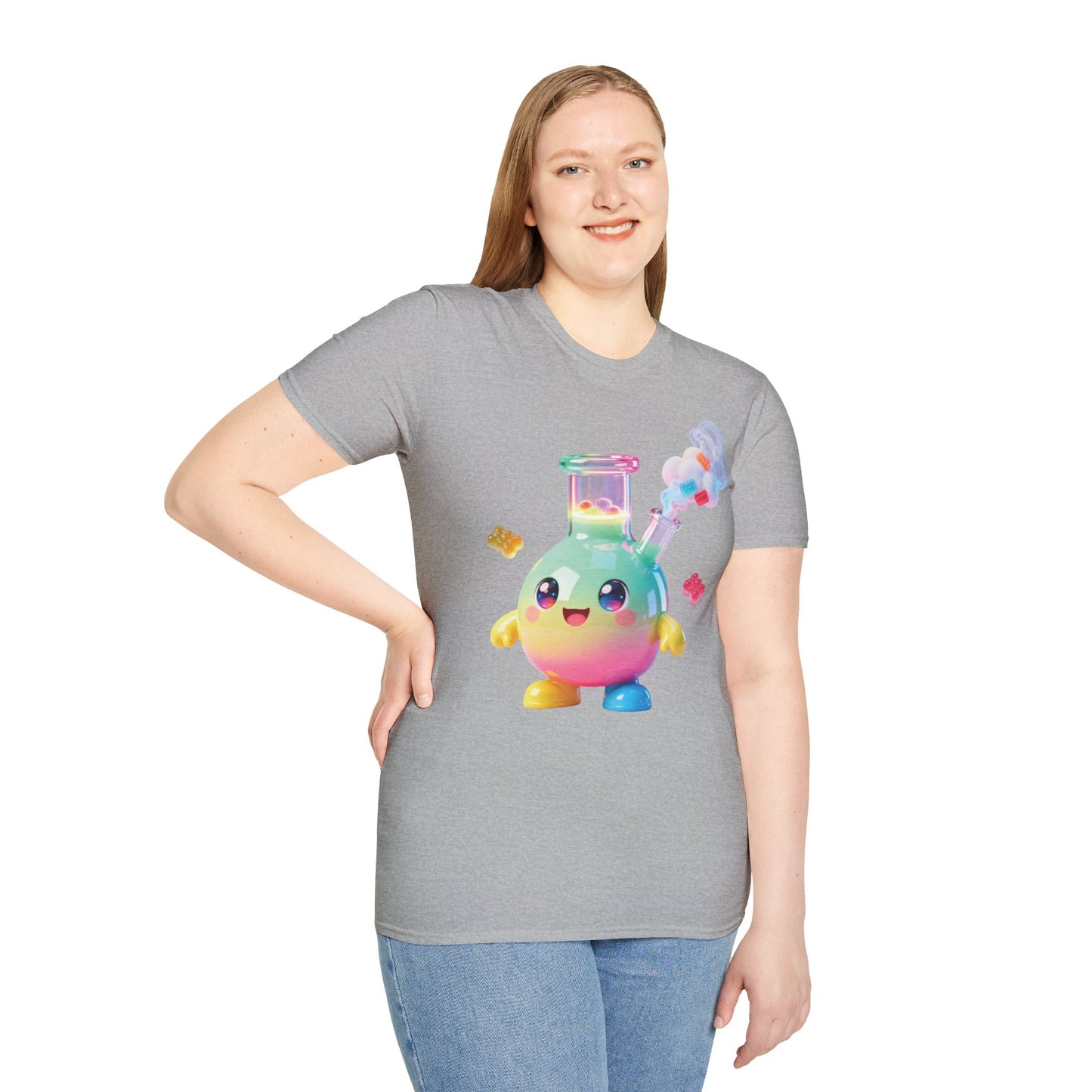 Kawaii Rainbow Bong Tee — Cute Colorful Character T-Shirt