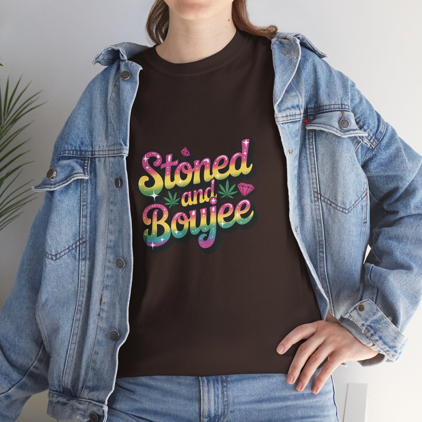 T-Shirt — "Stoned and Boujee" Colorful Retro Graphic Tee