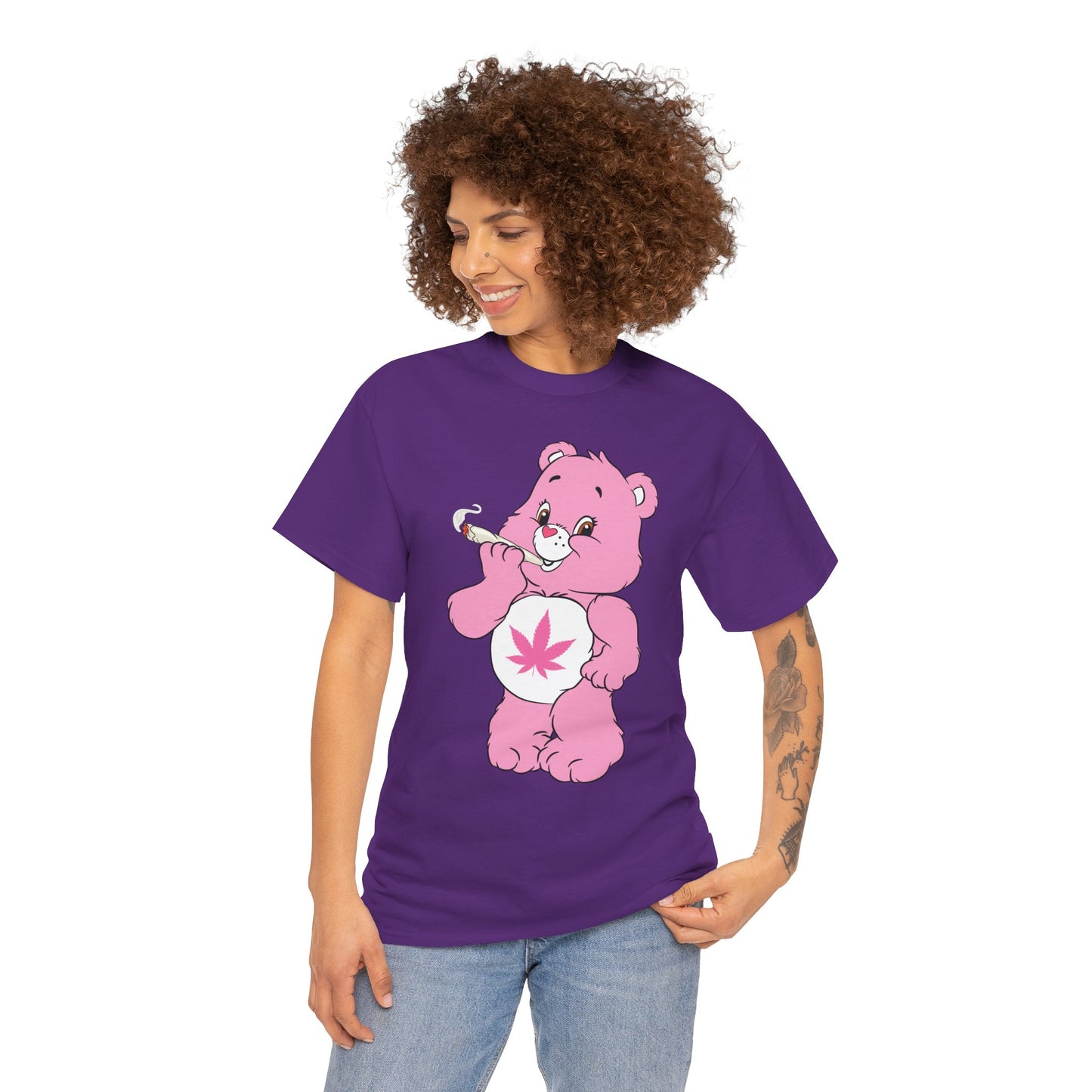 Pink 420 Bear T‑Shirt — Cute Stoner Graphic Tee