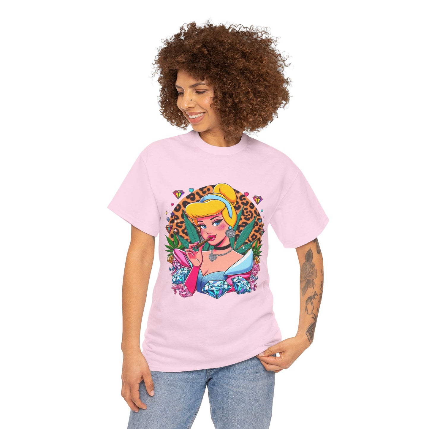 Cinderella Retro Pinup Tee — "Look Like Barbie, Smoke Like Marley" Graphic T‑Shirt