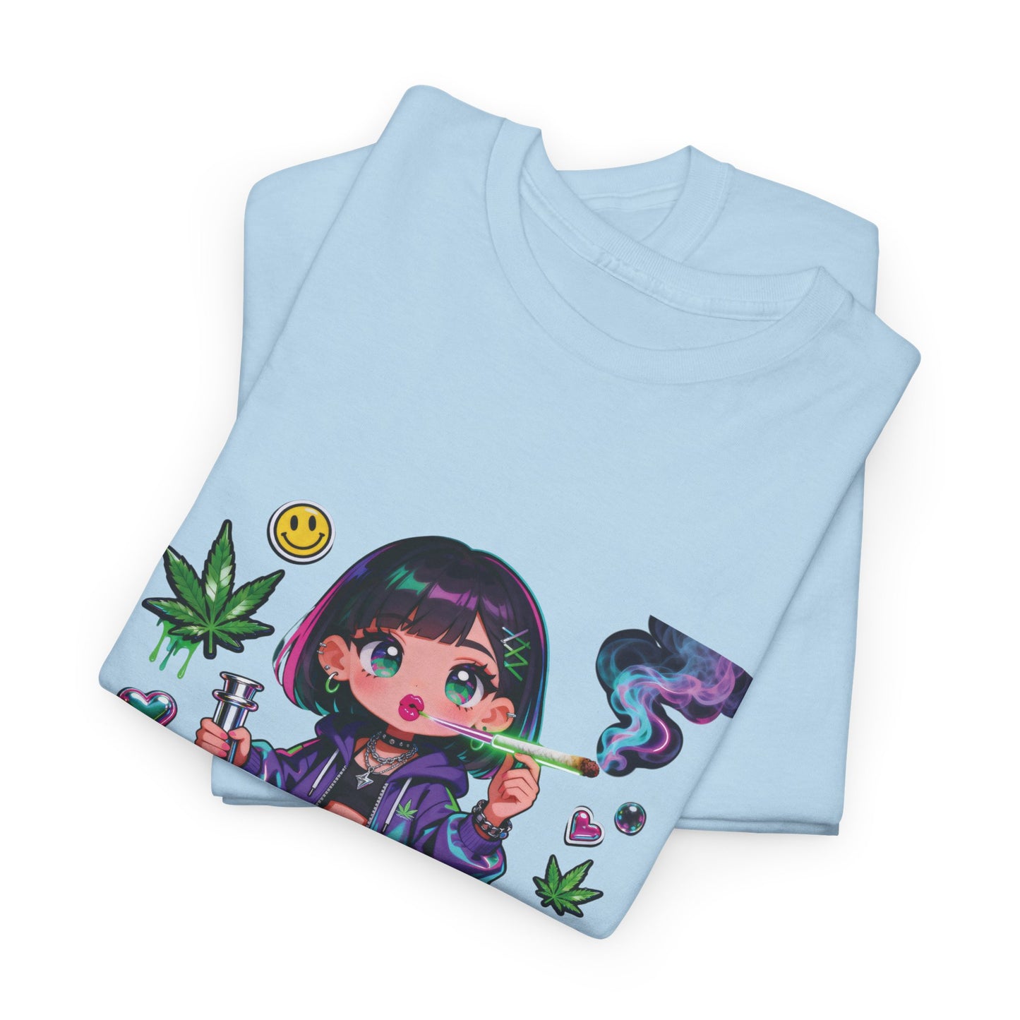 Graphic Tee — Cute Grunge Girl with 420 Art (Kawaii Stoner Aesthetic)