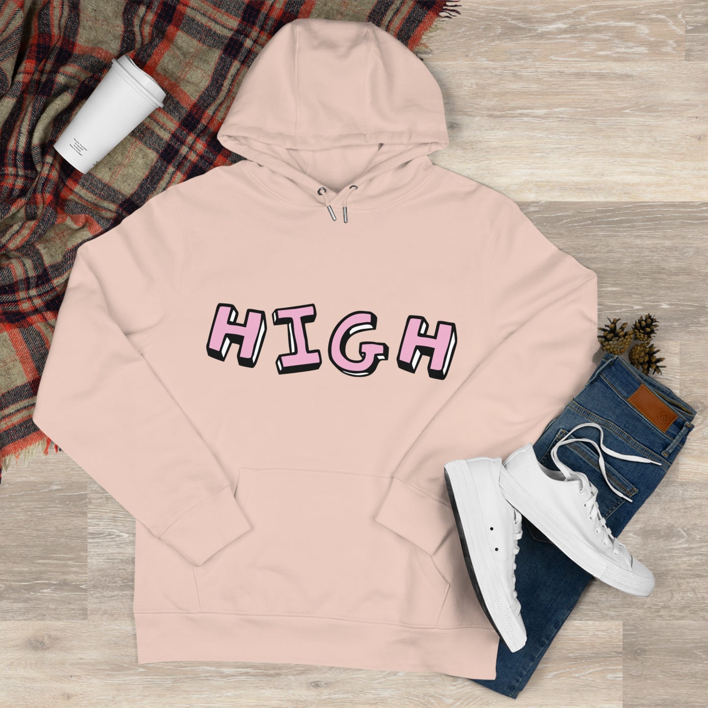 420 Hoodie — "HIGH" Front & "It's 4:20 Baby" Back Graphic Pullover